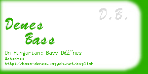 denes bass business card